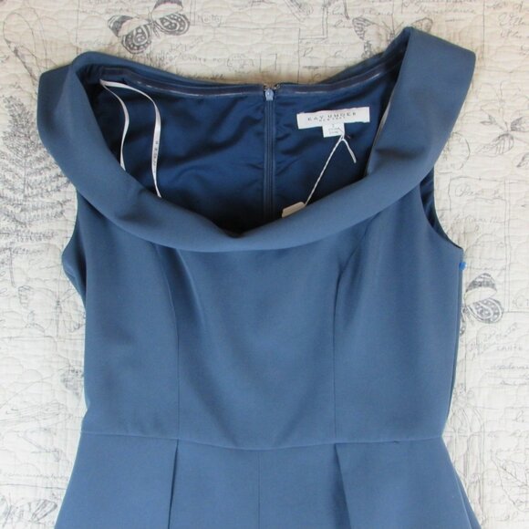 Kay Unger Anais  Jumpsuit  Evening cocktail formal wedding guest steel blue 2 - Picture 3 of 8